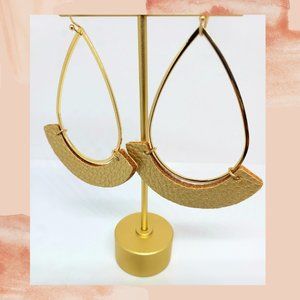 Cleopatra Gold Faux Leather Earrings